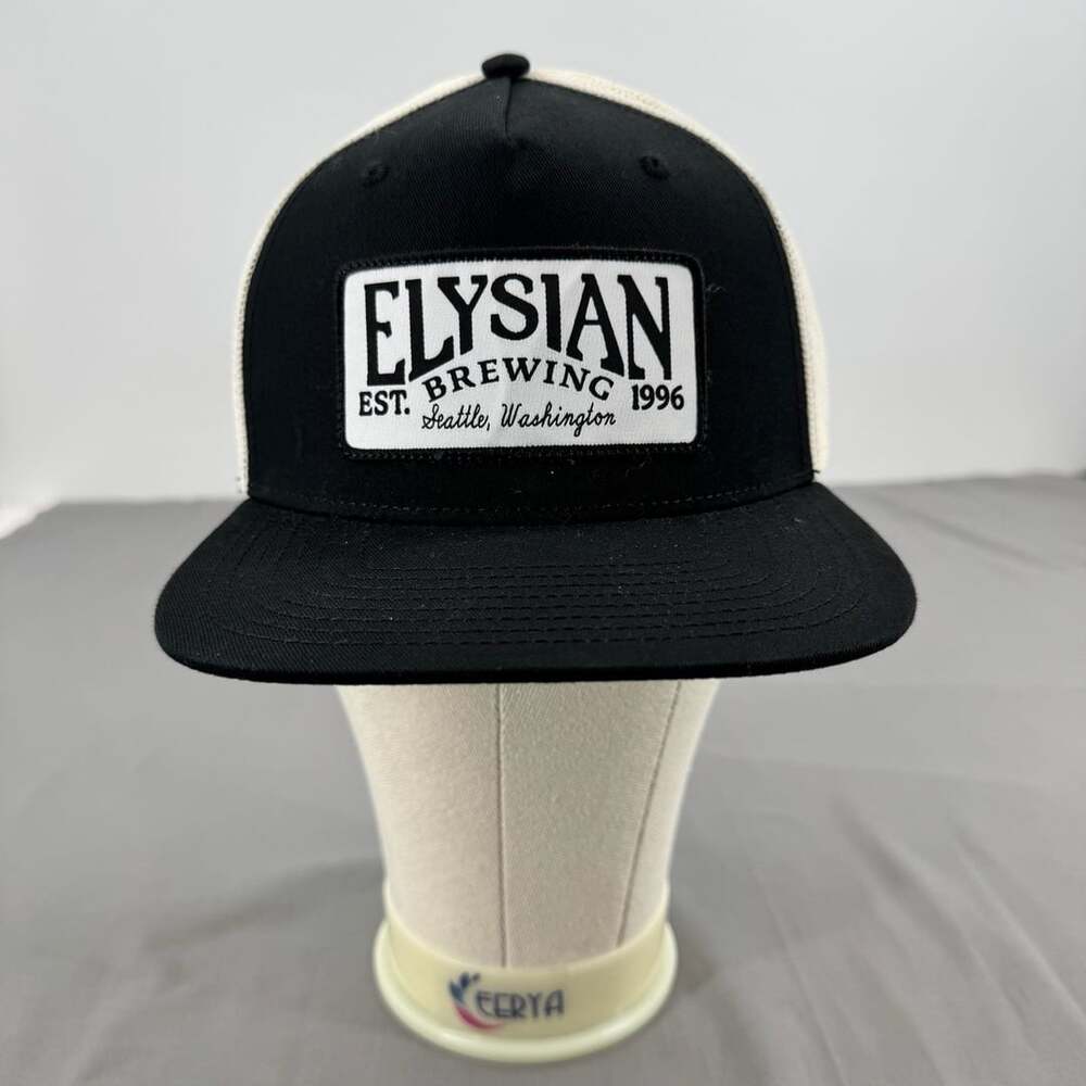 Trucker Hat Elysian Brewing Co Seattle Washington Black White